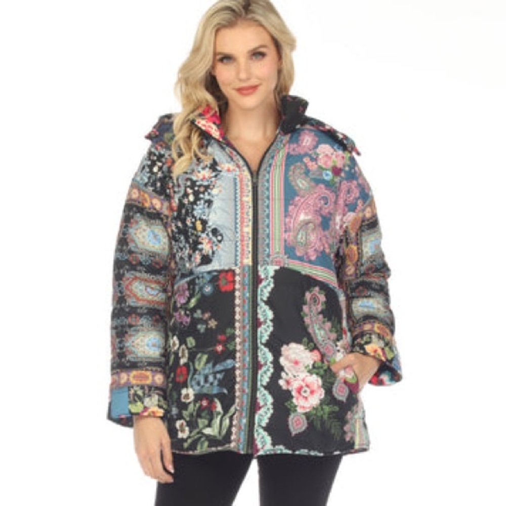 Johnny Was Reversible Oversized Multicolored Hood… - image 3